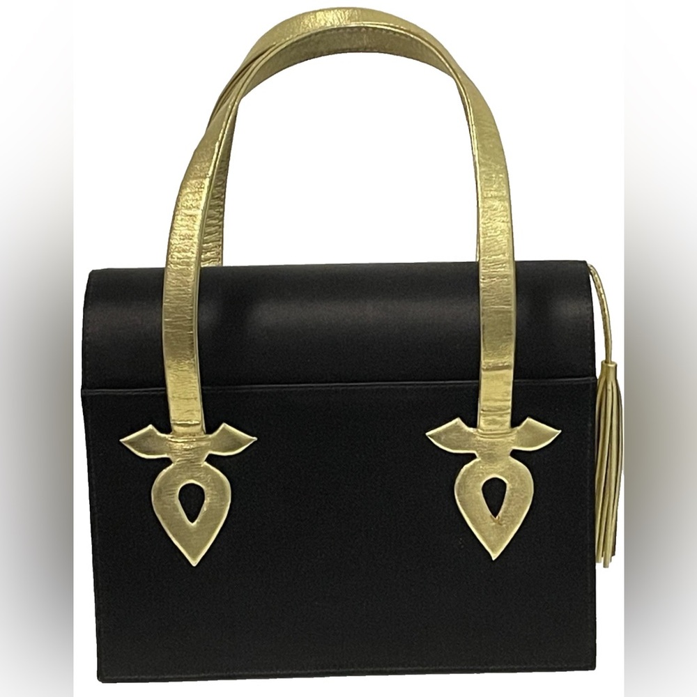 Tiffany Designer PALOMA PICASSO Bag 1980's Rare Faux Library Book Shape Bag Gold